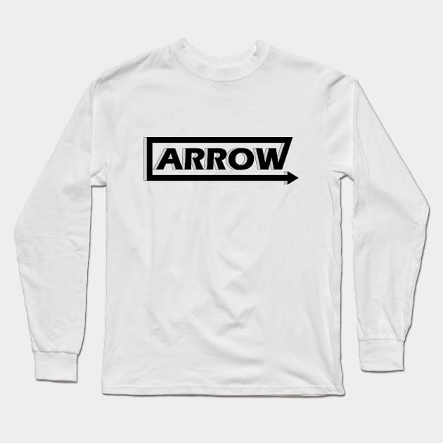 Black Arrow Long Sleeve T-Shirt by SoftSic Creative